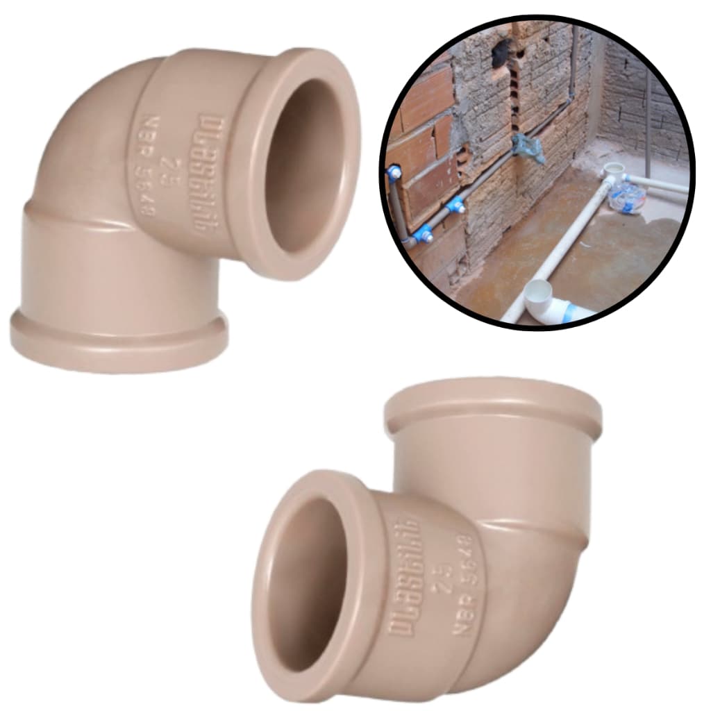 Joelho Cotovelo 90º Soldável Marrom 25mmx3/4" Com 5 OU 10 Peças