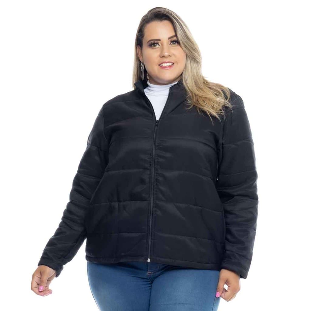 Jaqueta puffer corta vento feminina plus size 46 a 48 quentinha promoção