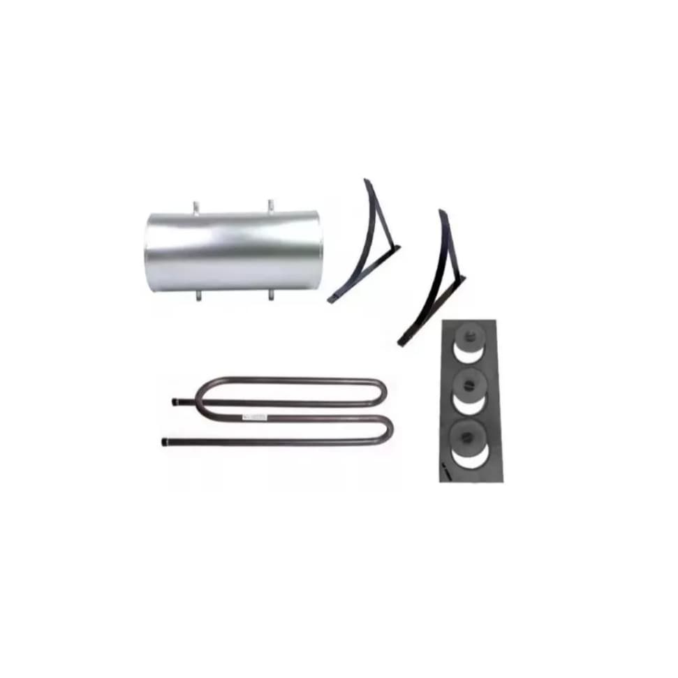 Kit Cilindro de água + Serpentina galvanizada + Suporte de cilindro + Chapa De Fogão A Lenha