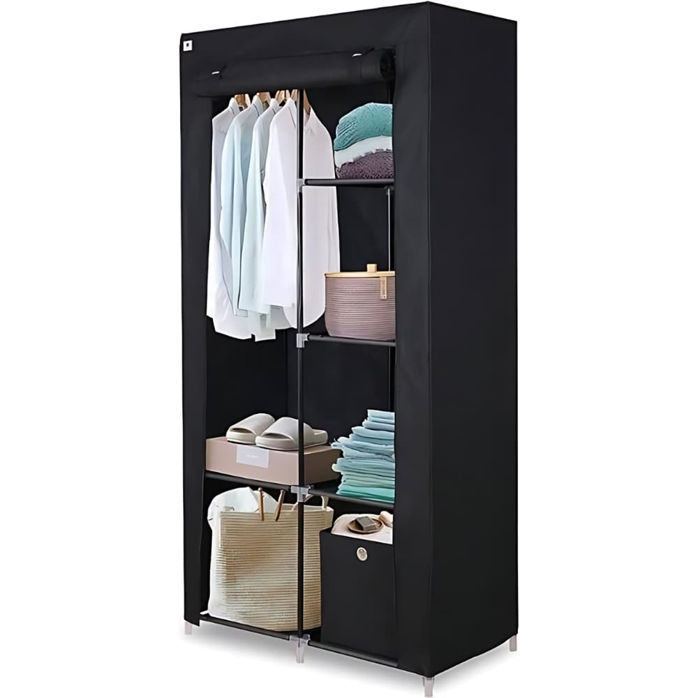Guarda Roupa Armário Organizador Multiuso Compacto Arara Portatil Cabideiro Dobrável