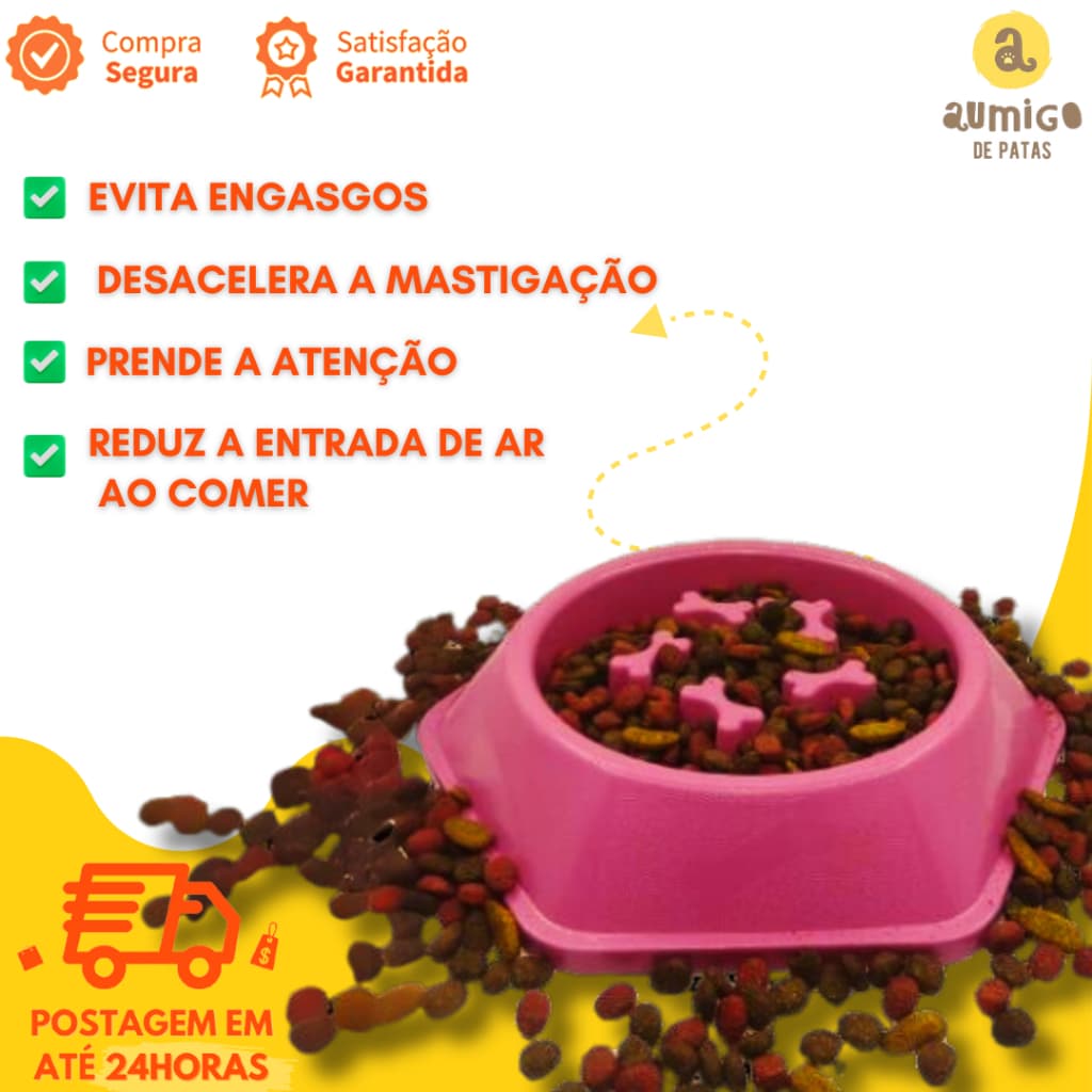 Comedouro - Comedouro Lento - Comedouro Interativo Cachorro - Comedouro Pet