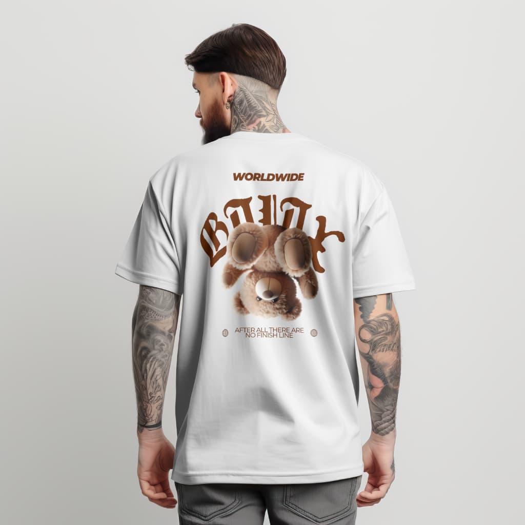 Camiseta Bilix Urso Oversized Streetwear Masculina 30.1 Premium Bilix