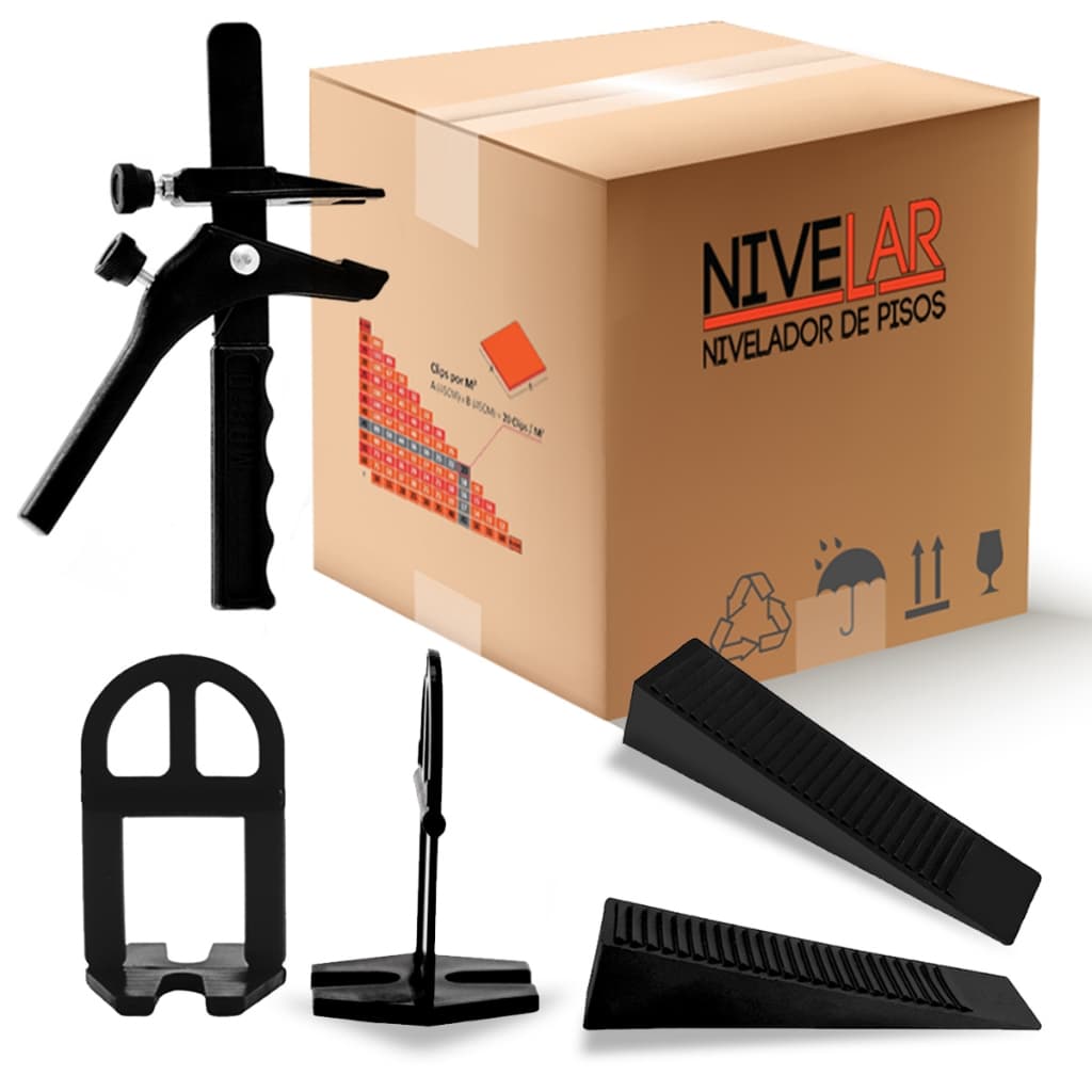 Nivelador De Piso Porcelanato SLIM 600 Clips +100 Cunhas +alicate
