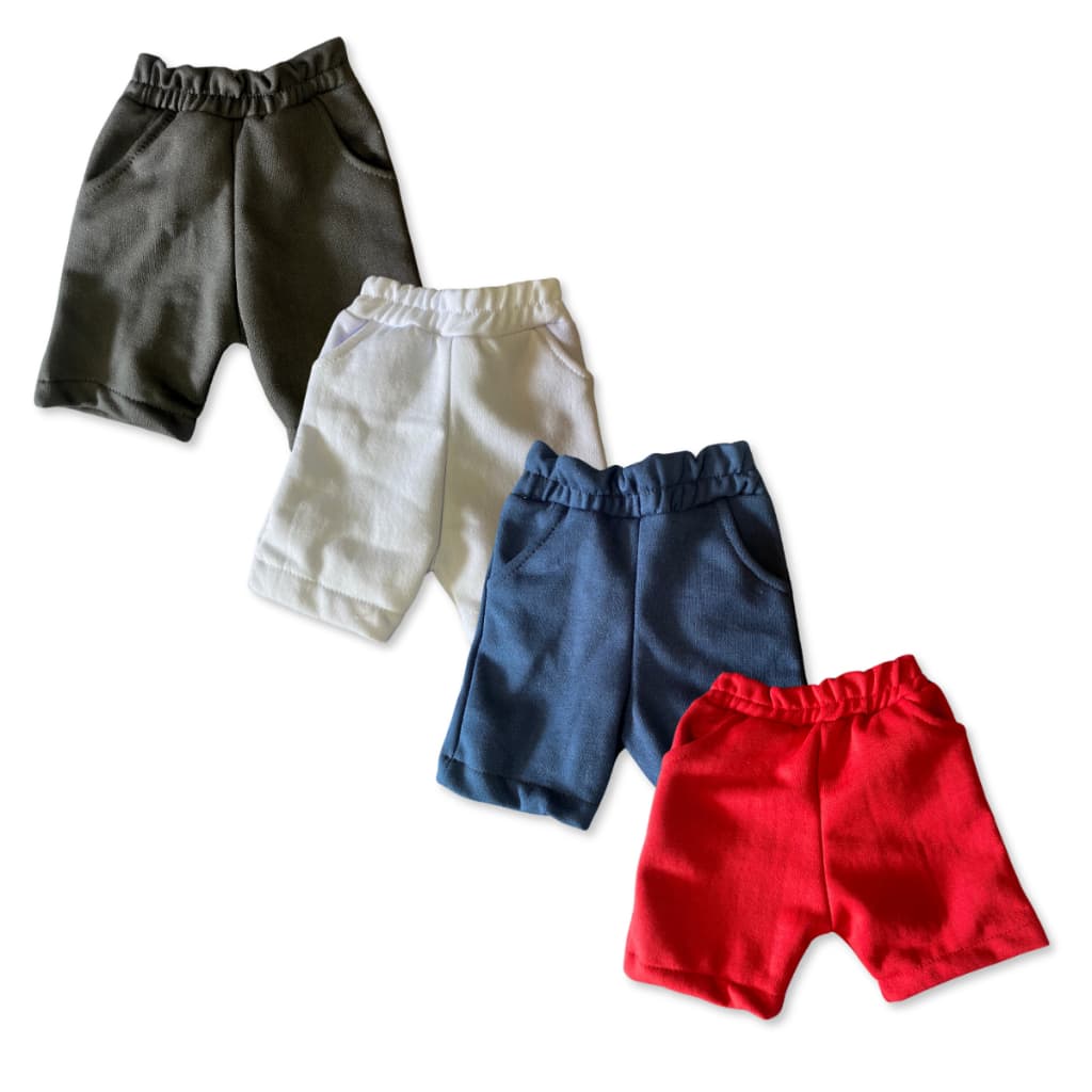 Kit 4 Bermudas Infantil Masculino de Moletom Meninos