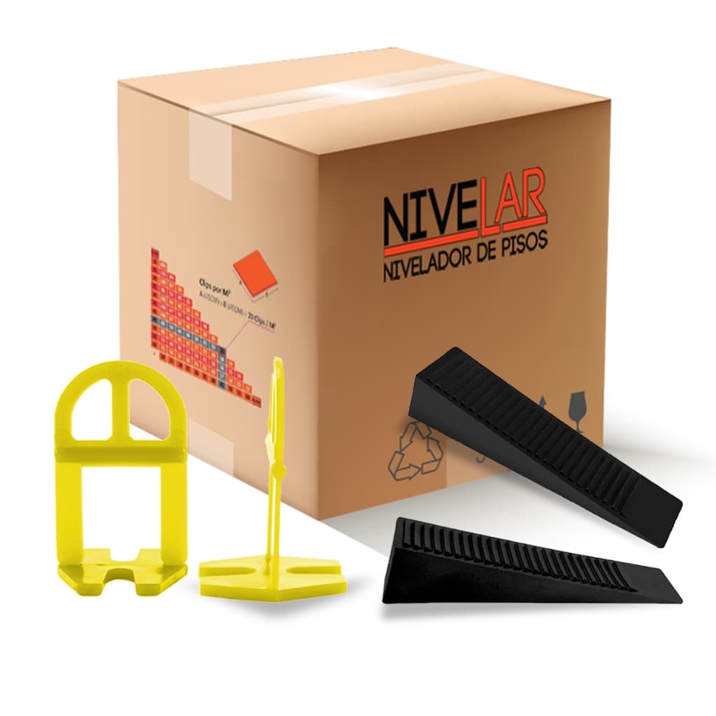 Kit SLIM Nivelador E Espaçador Piso Porcelanato 200 Clips +100 Cunhas