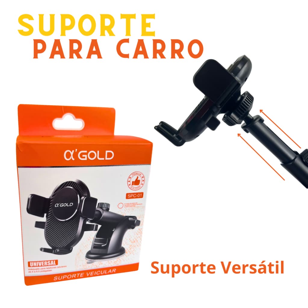 Suporte Veicular Para Celular / Suporte Para Painel do Carro / A' Gold (SPC-01)