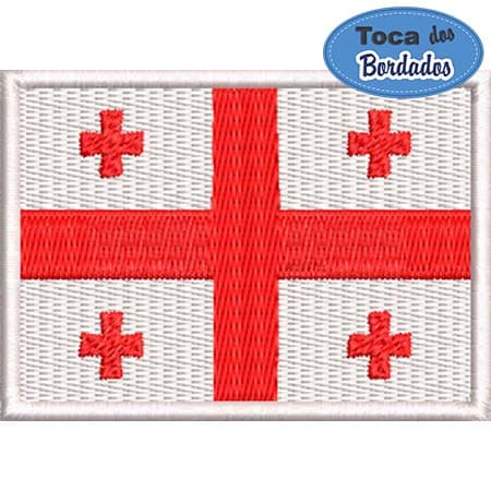 Patch Bordado Bandeira Geórgia 5x7 cm Cód.BDP193