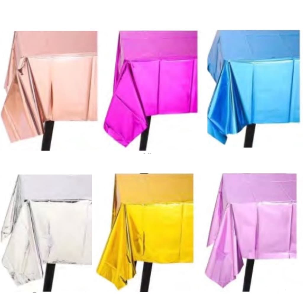 Kit C/ 8 Toalha de Mesa Metalizado Cobre Plástico Para Decoração de Festas 70x70cm