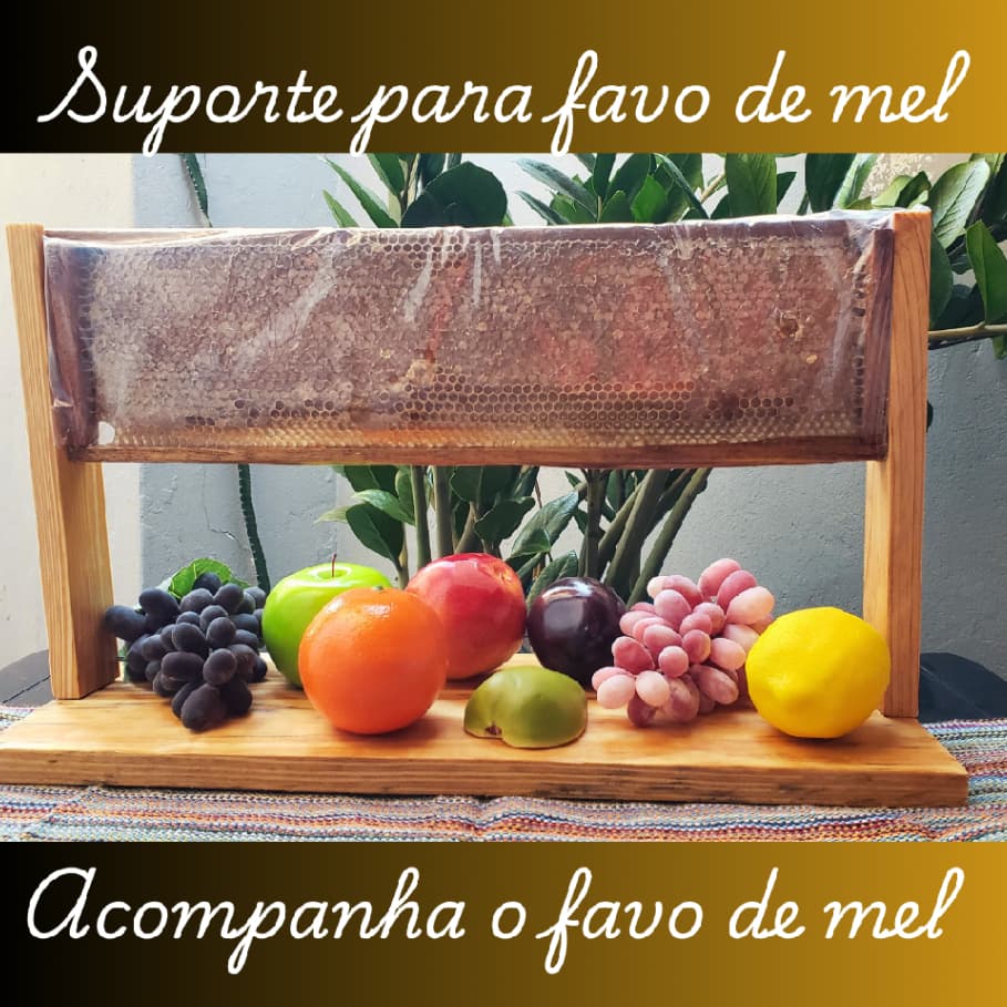 SUPORTE + FAVO DE MEL GRANDE- Suporte para favo de mel- Bandeja para favo de mel-Petisqueira favo-Tabua para favo de mel