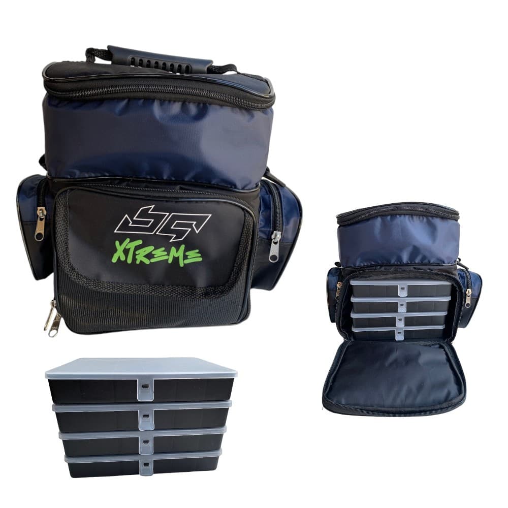 Bolsa de Pesca Com 4 Estojos Mochila Porta Isca Artificial ou Apetrechos Black Pearl Dia dos Pais