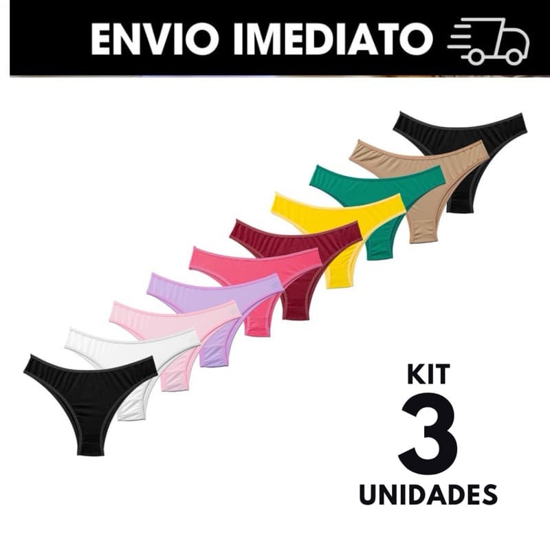 Kit 3 Calcinhas Básicas Tradicional