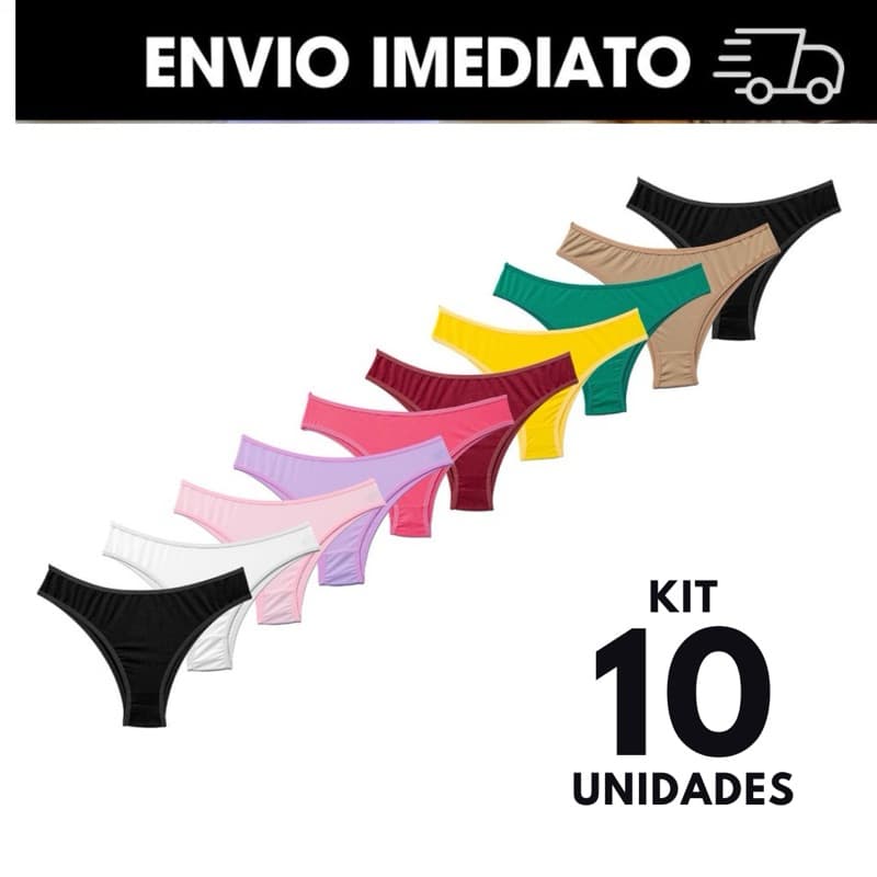 Kit 10 Calcinhas Básicas Tradicional