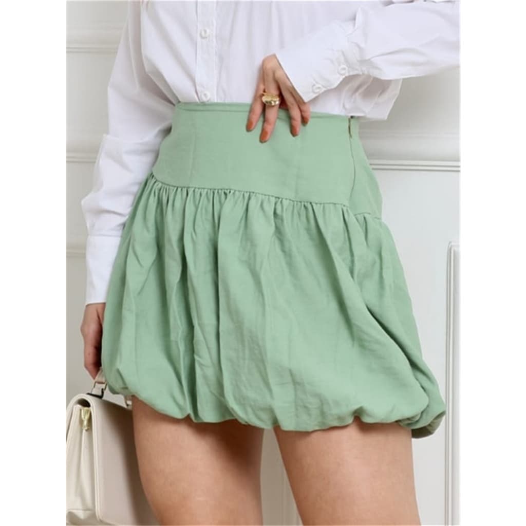 Saia Feminina balonê Plissada Moda Gringa