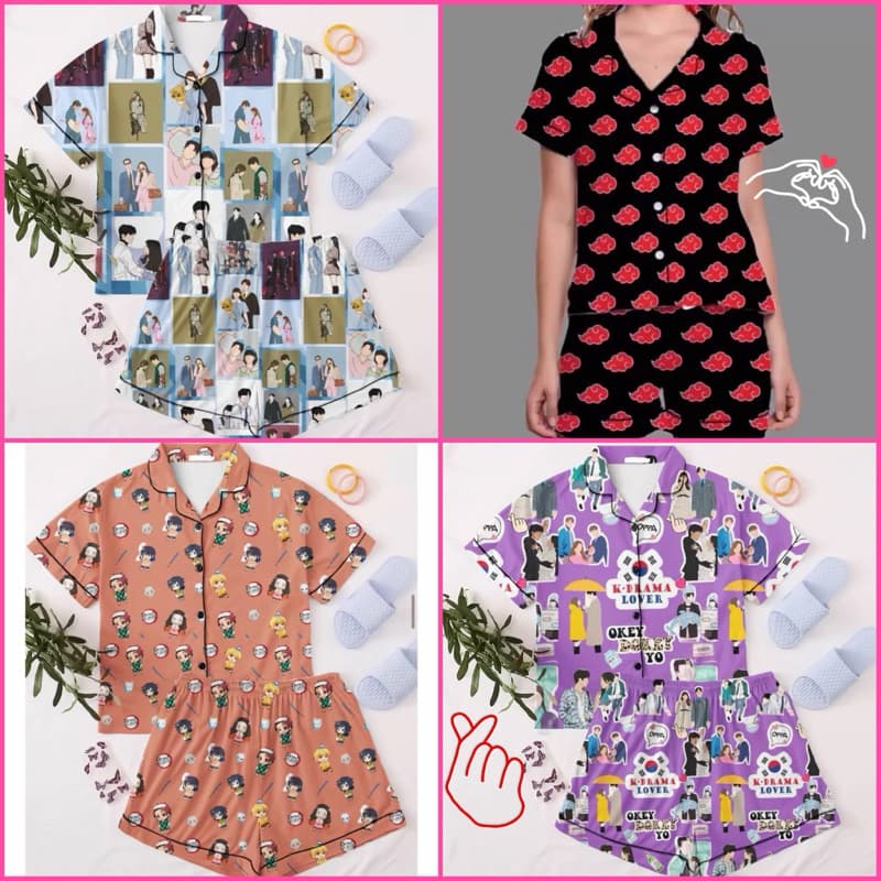 PIJAMA AMERICANO DORAMAS ANIMES ROUPA DE DORMIR FEMININA