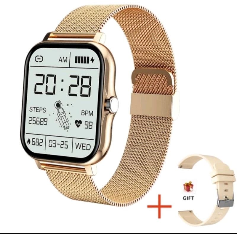 smartwatch luxo relógio esporte com várias funções e duas pulseiras