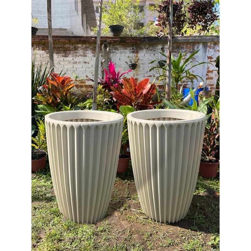 Kit 2 Vasos Decoração para Plantas Coluna Romana em Polietileno N2