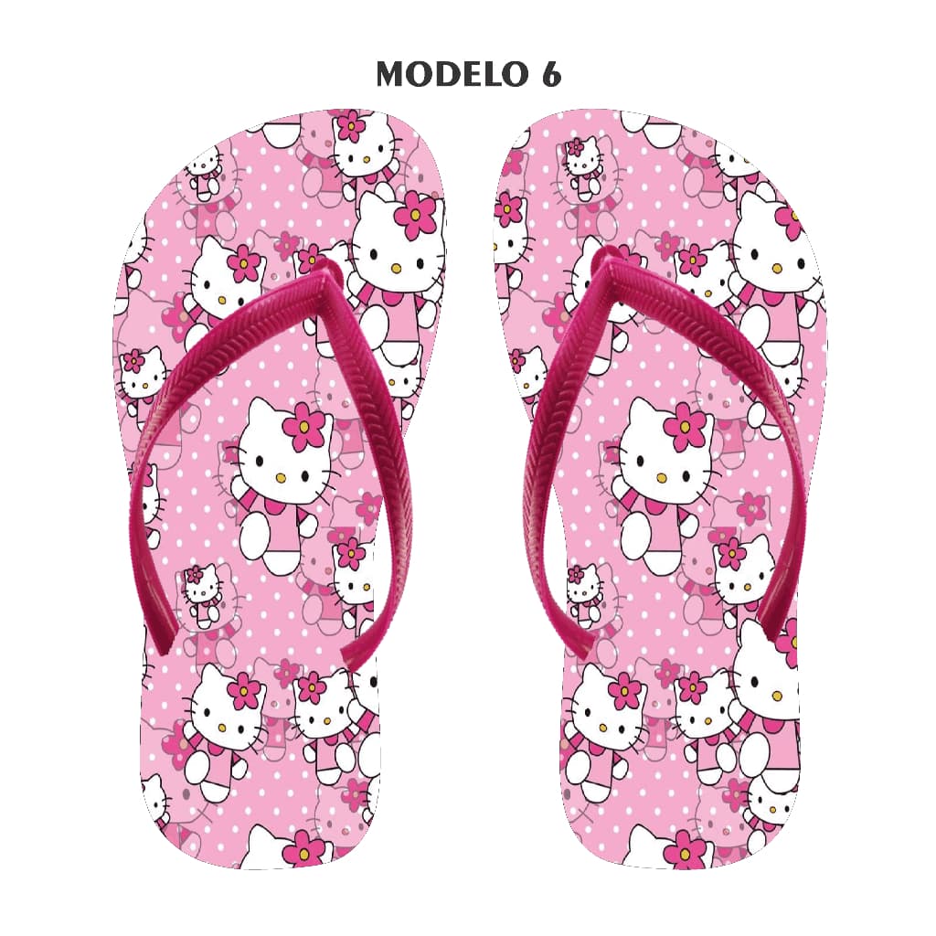 Chinelo Desenho Hello Kitty Feminino Adulto e Infantil Varios Modelos Disponiveis