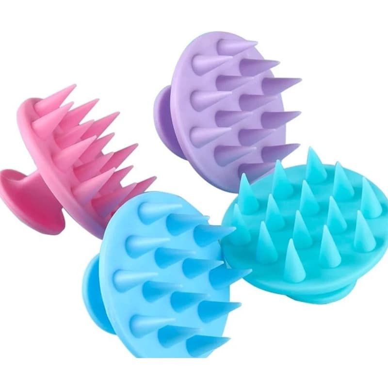 Escova De Silicone Massageadora De Couro Cabeludo Com Cabo Flexível - Disponibilidade Do Estoque