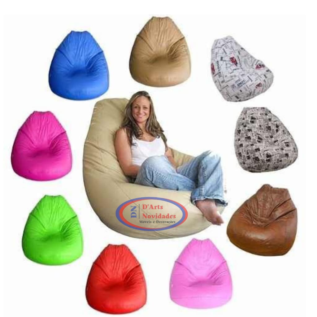Puff Puf Pufe Pera Grande Decoração de Sala Quarto Festa e Ambientes Vazio