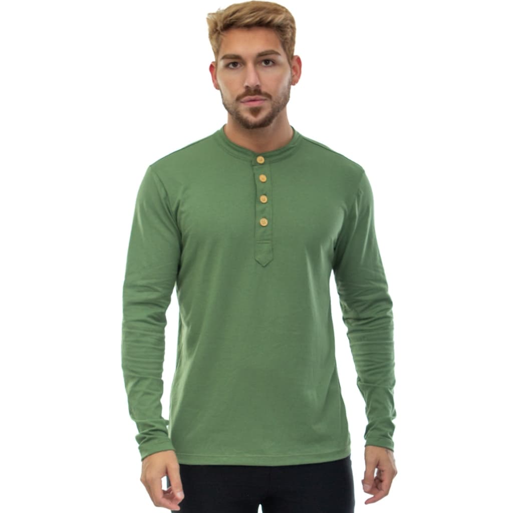 Camisa Henley Manga Longa Masculina Ecológica Gs One