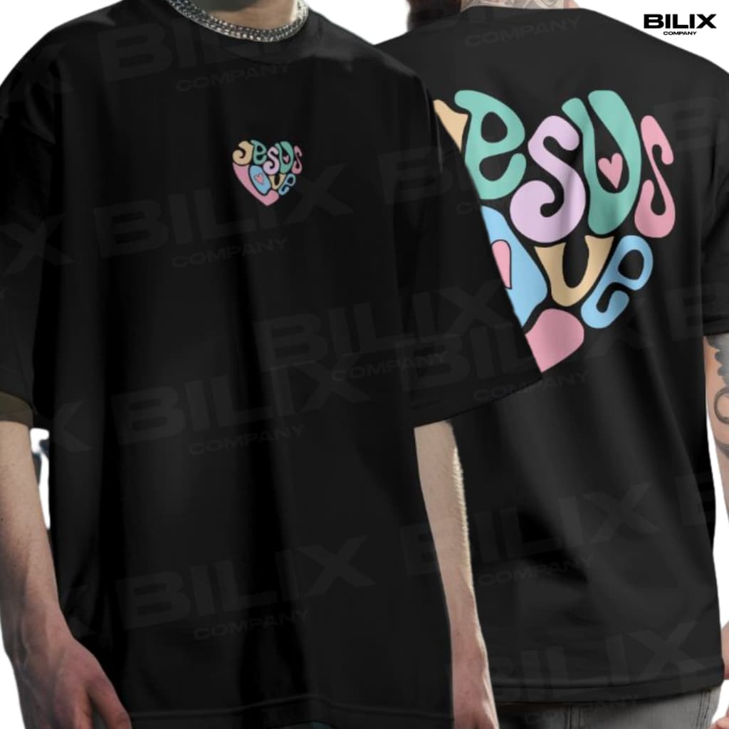 Camiseta Oversized Streetwear Camisa Masculina e Feminina Camisa Jesus Coração