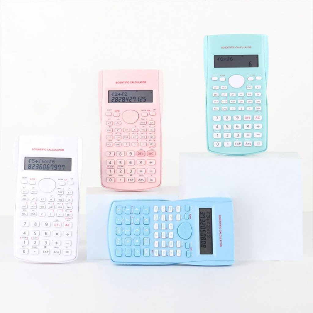 Kit Calculadora Científica 12 Dígitos 2 Linhas 240 Funções Portátil Com Capa Protetora Escritório Escola Engenharia Multifunção Ferramenta Calculadora de