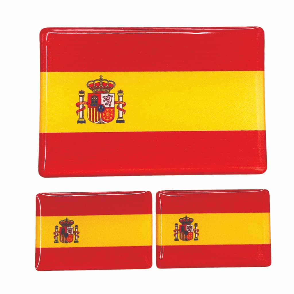 Bandeira País Espanha Adesivo Resinado Para Carro Moto