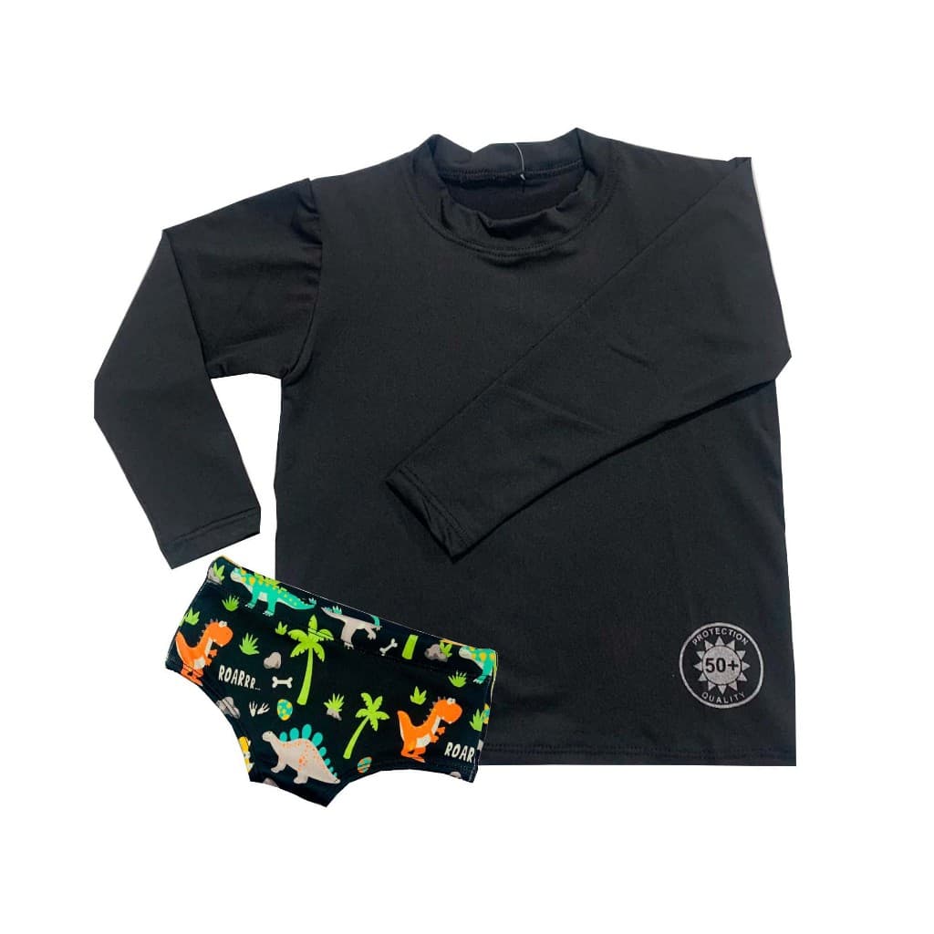 Conjunto Camisa UV + sunga com proteção UV 50+ 1 ao 16 anos