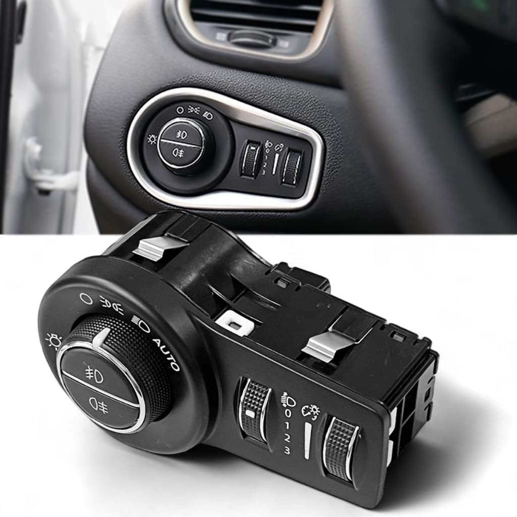 Botão Interruptor Comando Luz Farol Milha Neblina Auxiliar Original Jeep Renegade Chave Duplo