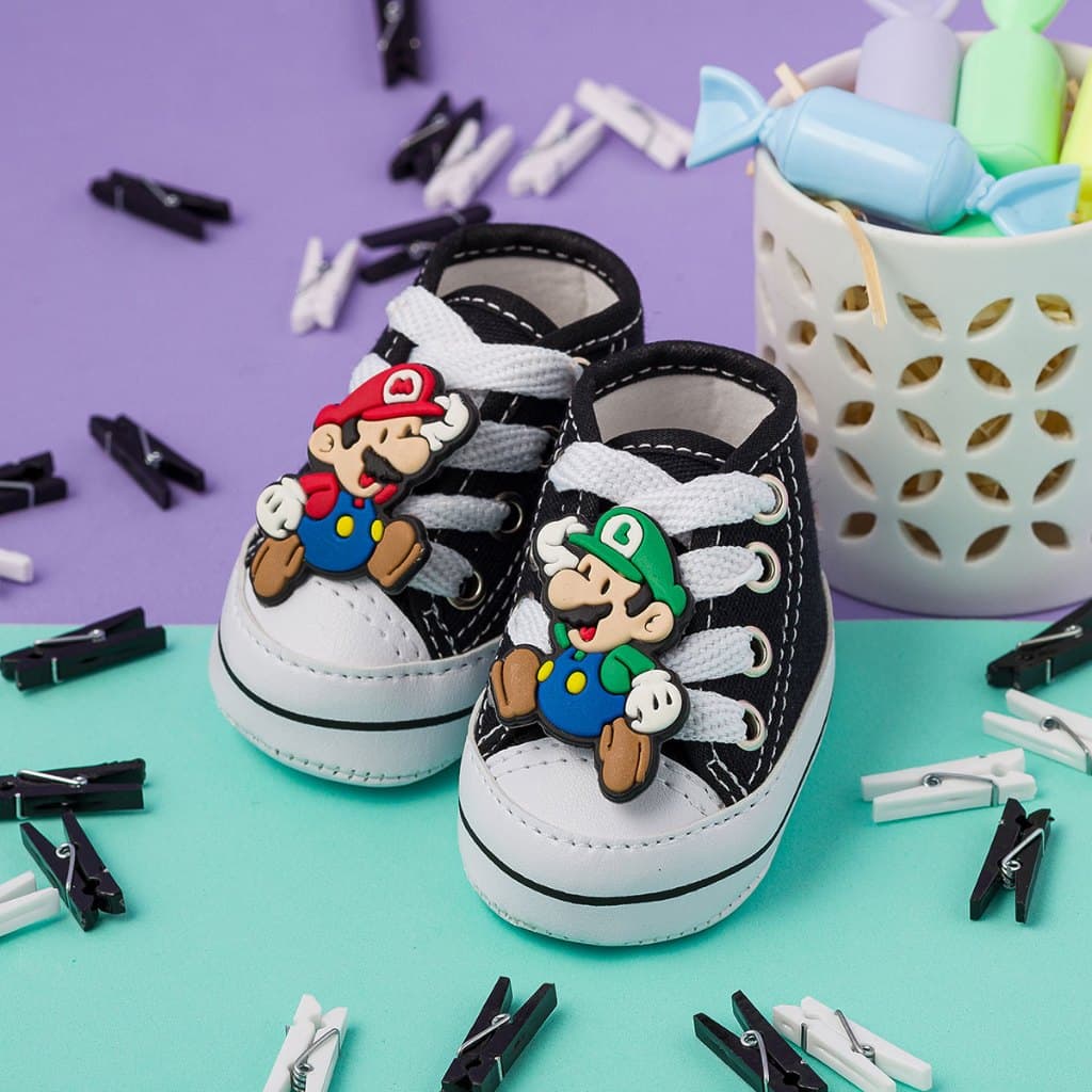 Tênis Star Preto Bebê Sapatinho Masculino Recém Nascido Confortável Menino Reborn Baby Lindo