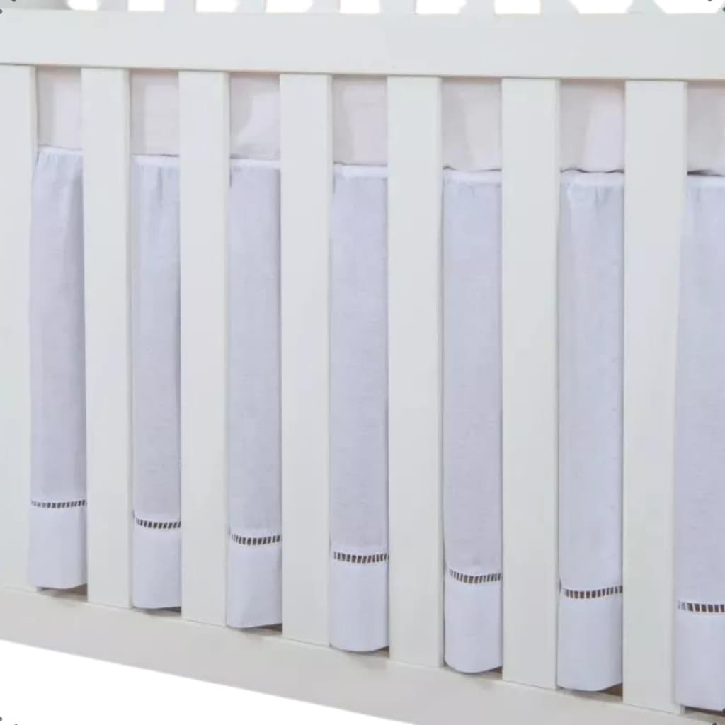 Saia de Berço Ponto Palito Padrão Americano Branco 100% Algodão