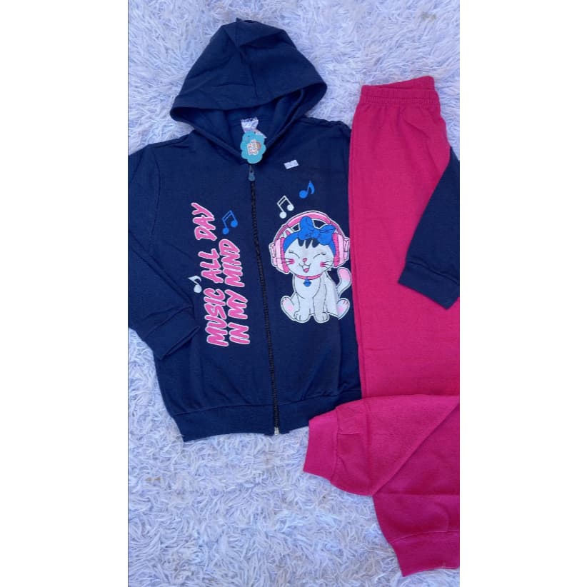 Conjunto Moletom Feminino De gatinho