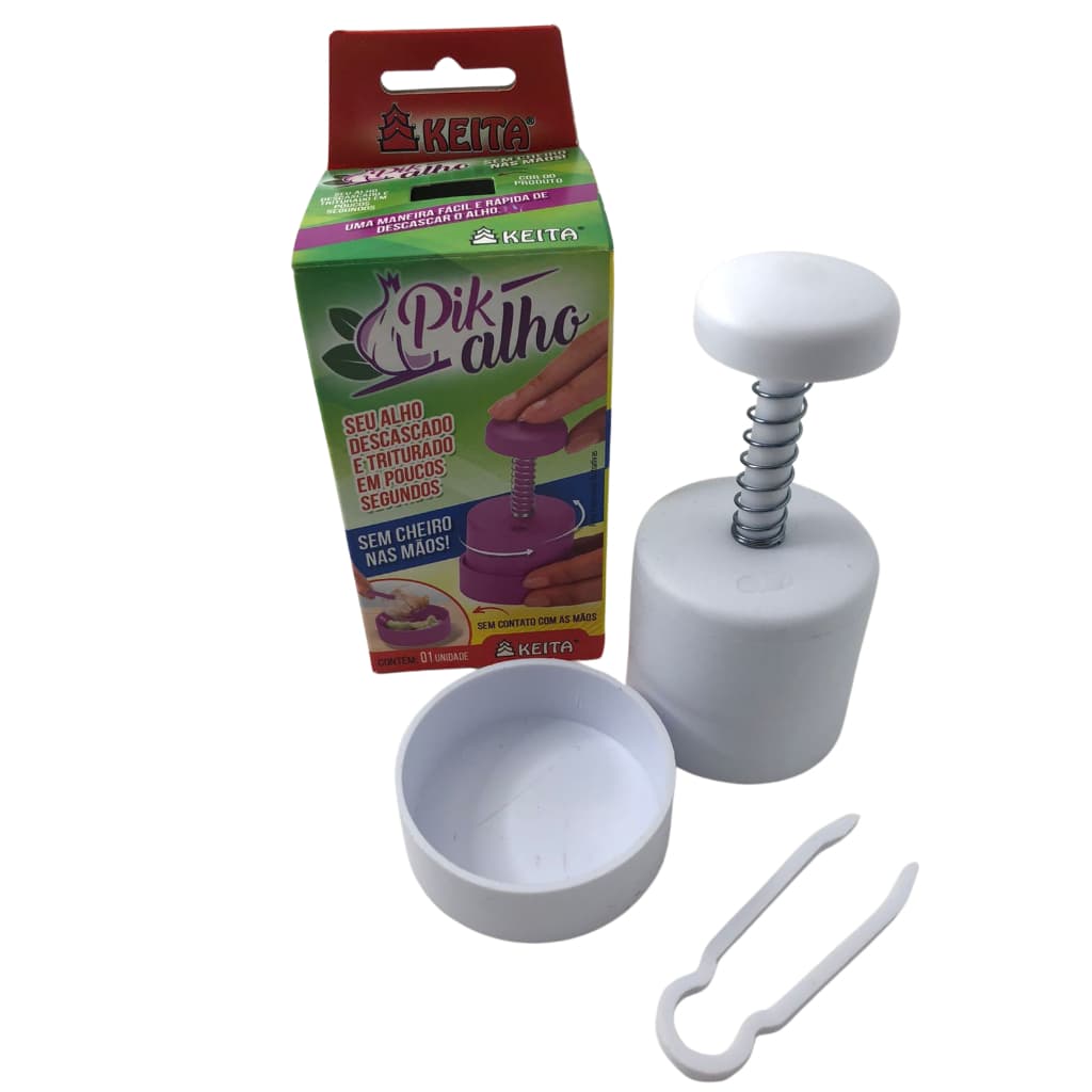 Descascador e Triturador Pik Alho Keita Casa Cozinha Utilidade Dia a Dia Praticidade Barato Presente Chá de Cozinha