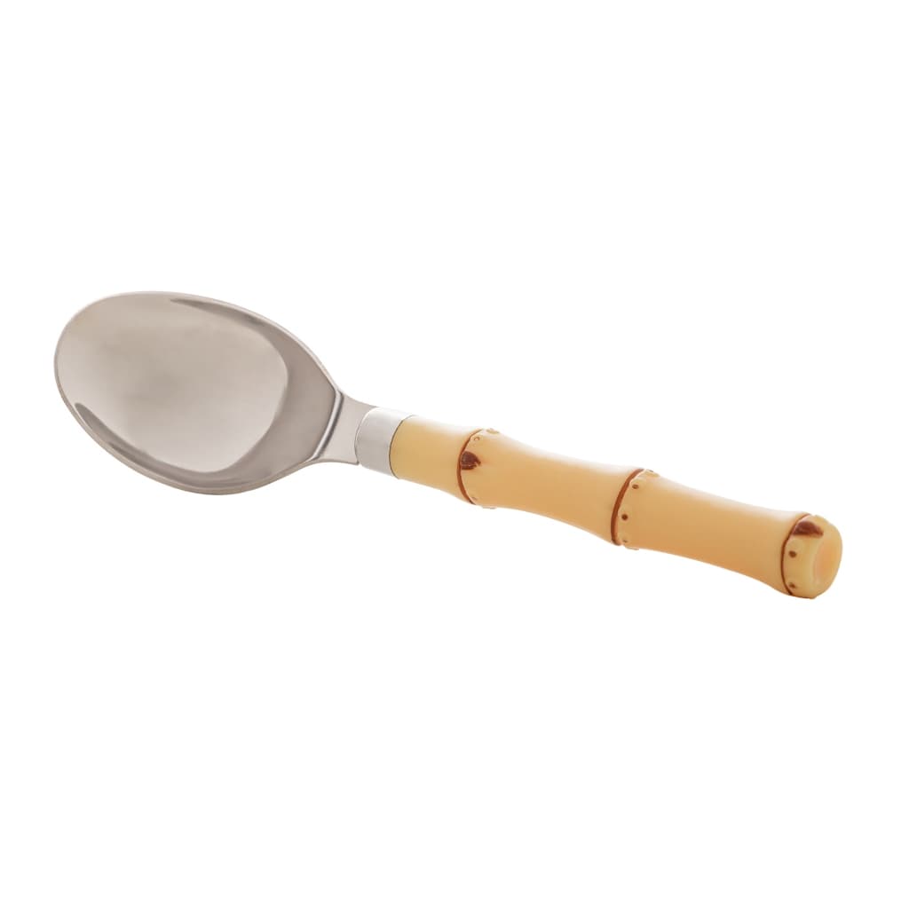 COLHER P/SORVETE DE ACO INOX C/CABO DE PLASTICO BAMBU NATURAL 17,5cm