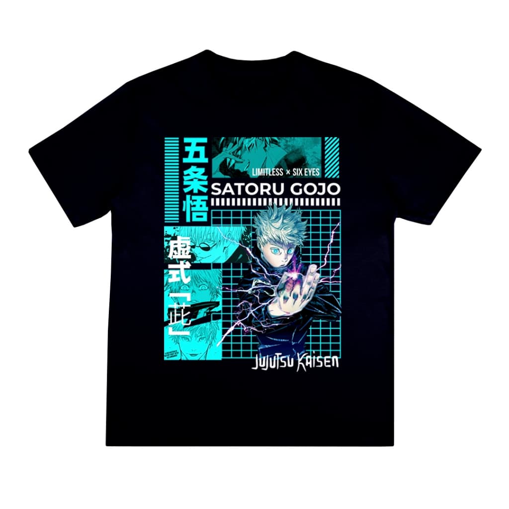 Camiseta Satoru Gojo Streetwear Anime Jujutsu Kaisen Camiseta 100% Algodão Zero Encolhimento