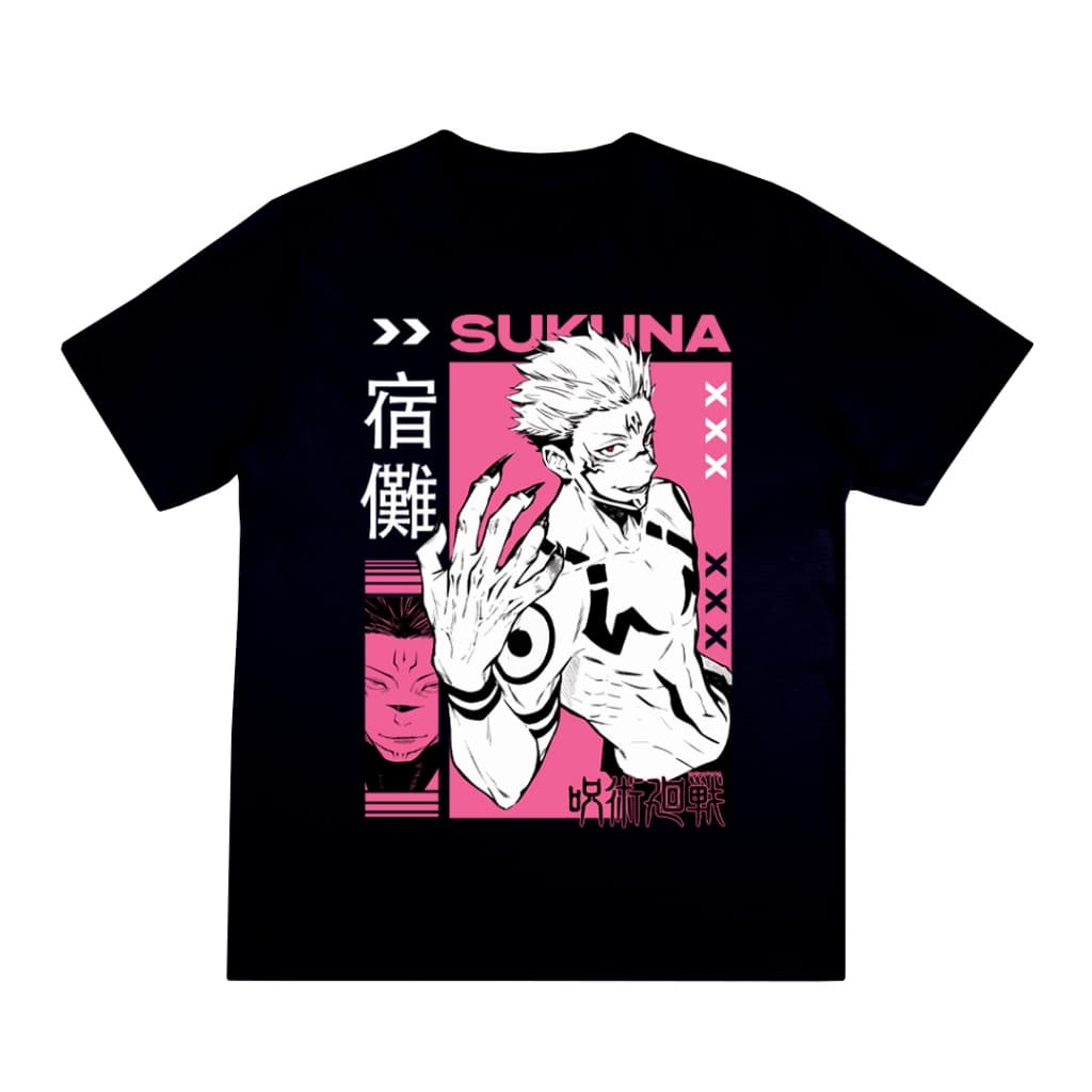 Camiseta Sukuna Anime Jujutsu Kaisen Camisa Streewear 100% Algodão Zero Encolhimento