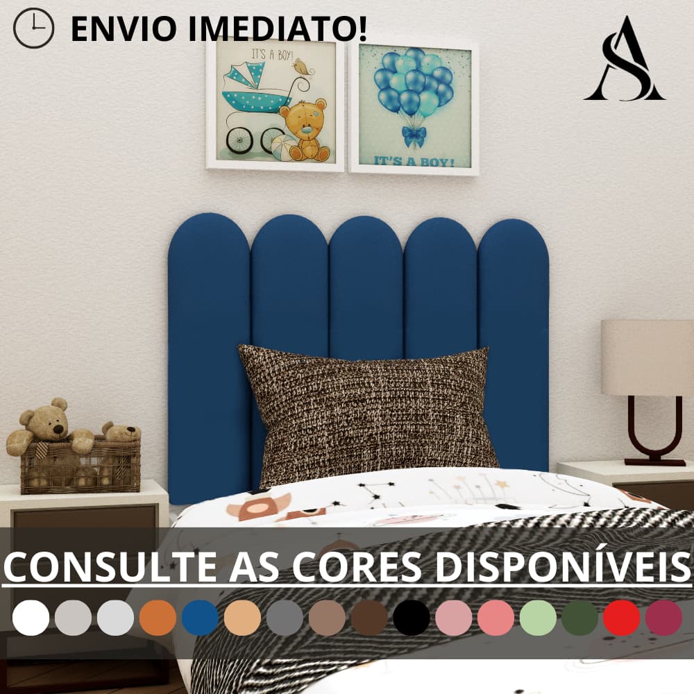 15 Cabeceira Estofada Adesiva em Modulo Nuvem 20x45 cm para Cama de Solteiro