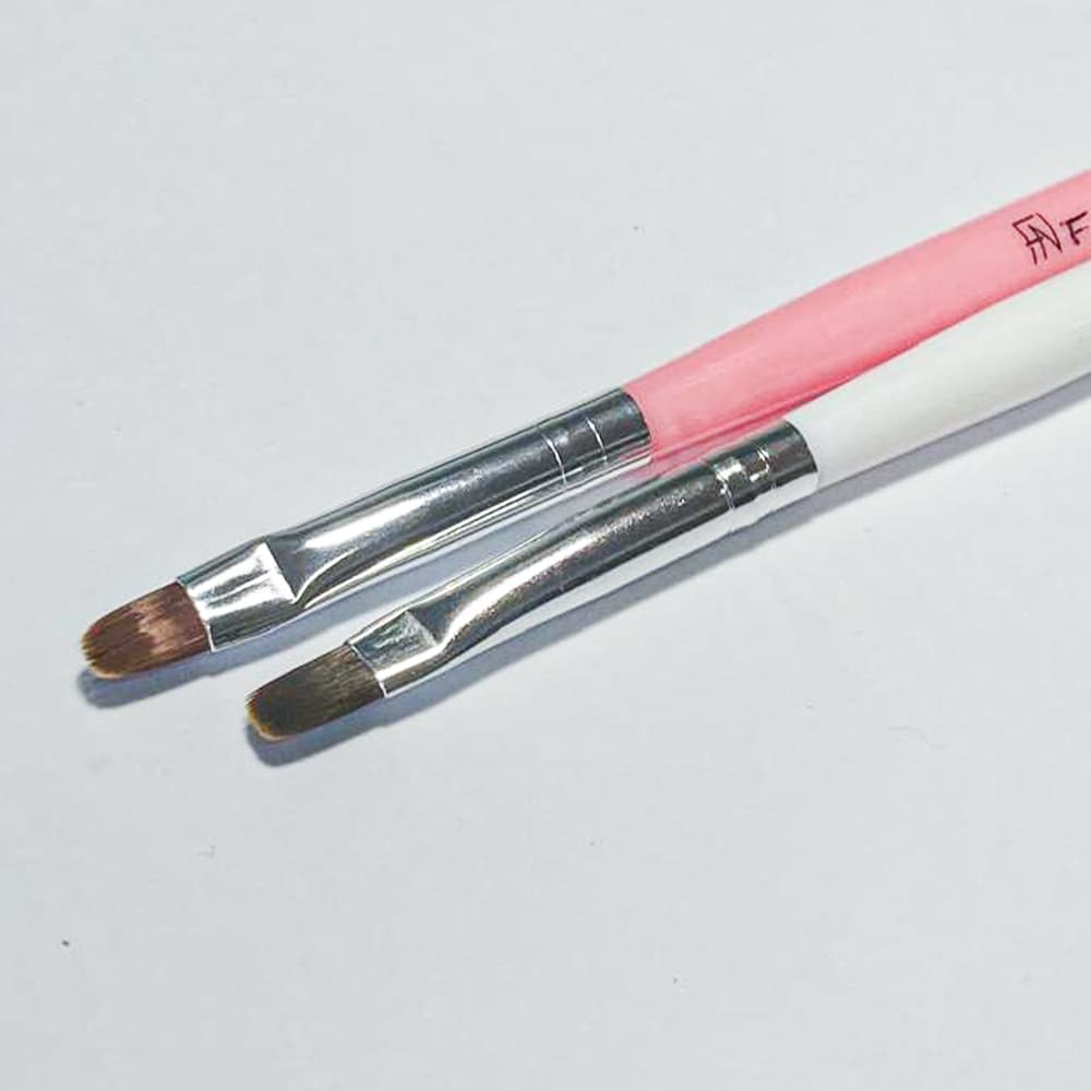 2 Pinceis Gel Lingua De Gato N8 FAN NAILS