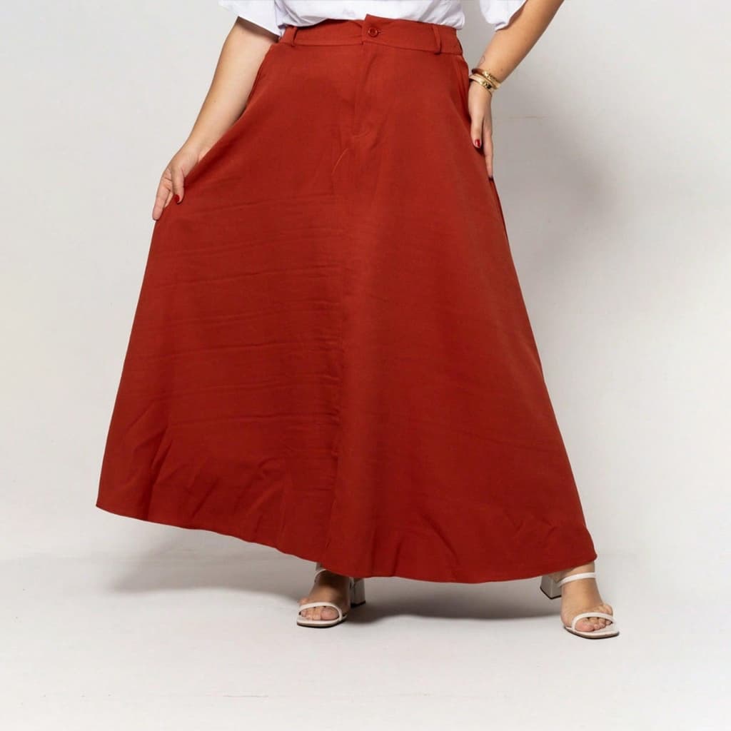 Saia Longa Alfaiataria Moda Evangélica Tendência  Plus Size