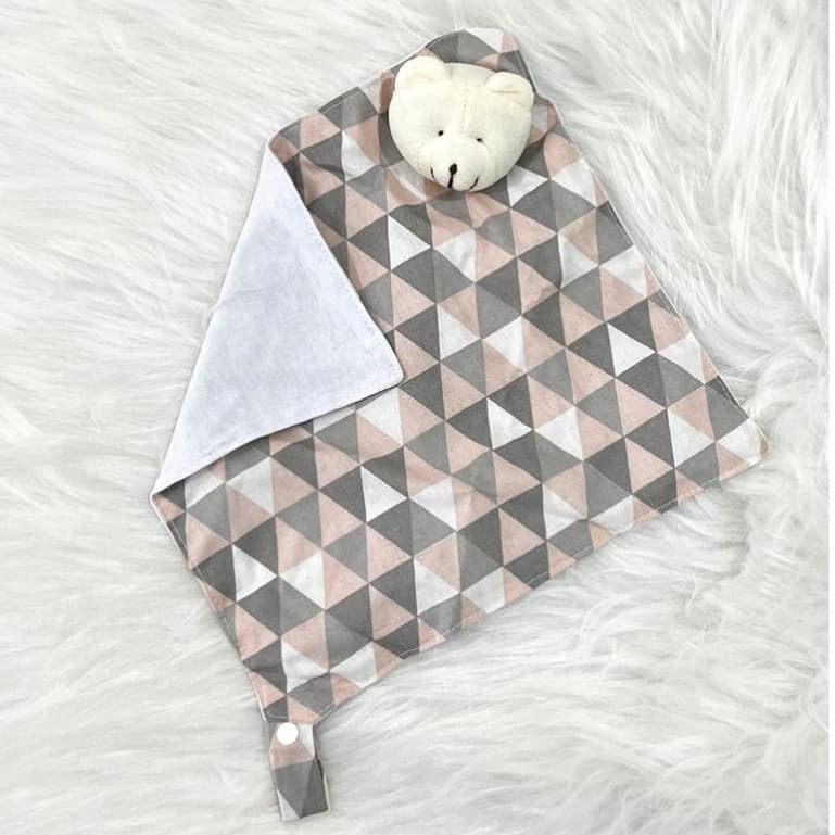 Naninha De Bebê Com Porta Chupetas E Bichinho Plush 100% Algodão