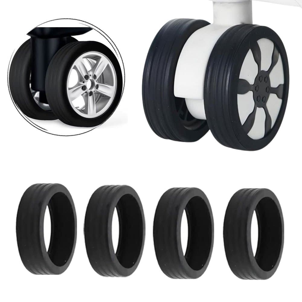 Kit 4 Protetor Silicone Capa Para Rodas Bagagem Silencioso