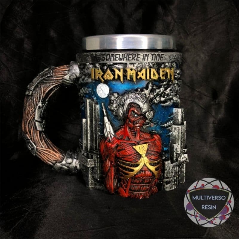 Caneca/Copo Iron Maiden Eddie Somewhere In Time Rock 3D Resina