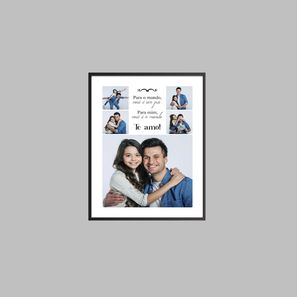 Quadro Decorativo Personalizado com sua Foto do Dia dos Pais um Luxo para presente