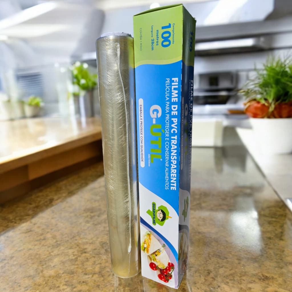 Filme de PVC Transparente 28cm x 100 metros