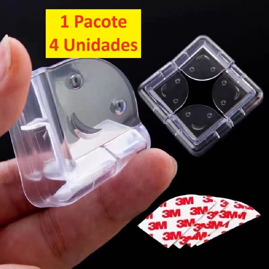 Kit 4 Protetores De Quina Em Silicone Com Adesivo