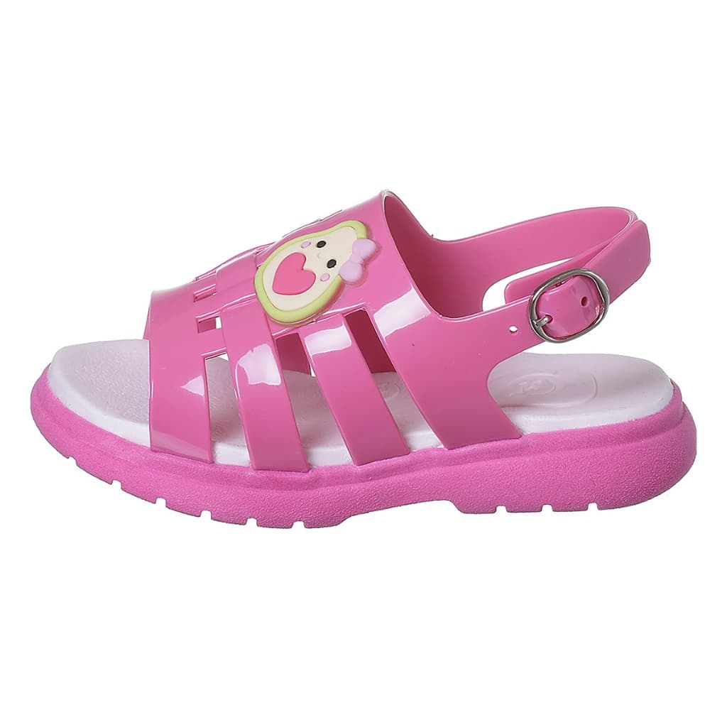 Sandalia de Borracha Infantil Menina Enfeite  Pera Pink