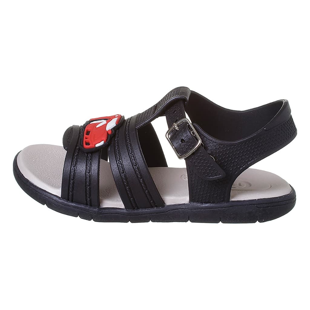 Sandalia de Borracha Infantil Menino carros Preto