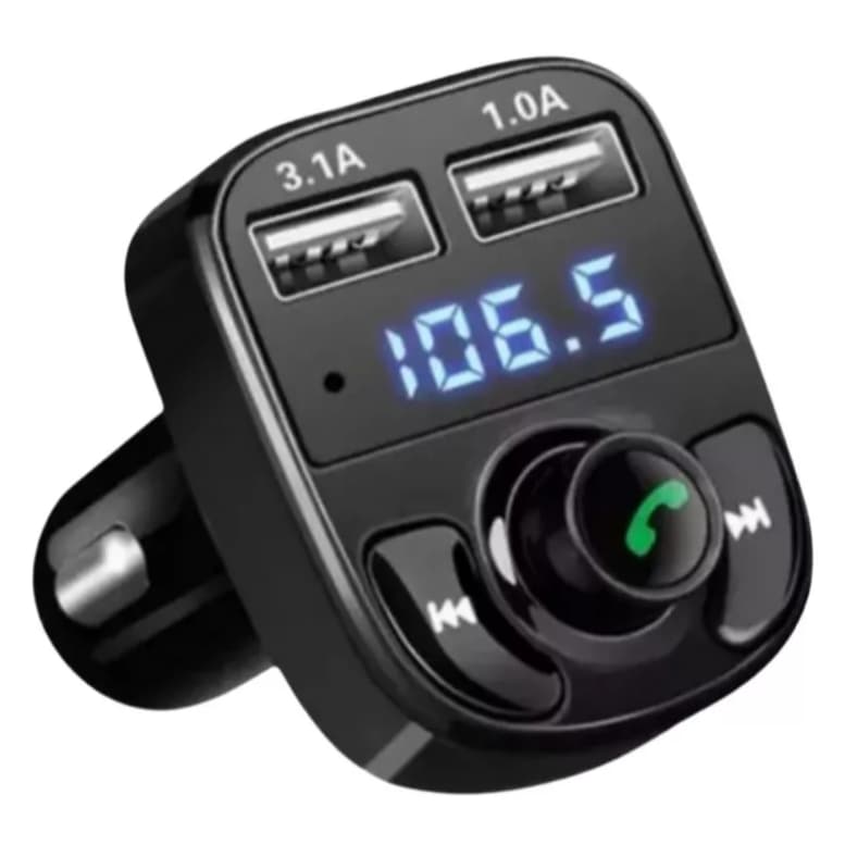 Carregador Carro X8 Bluetooth Veicular Fm Mp3 Rádio Premium