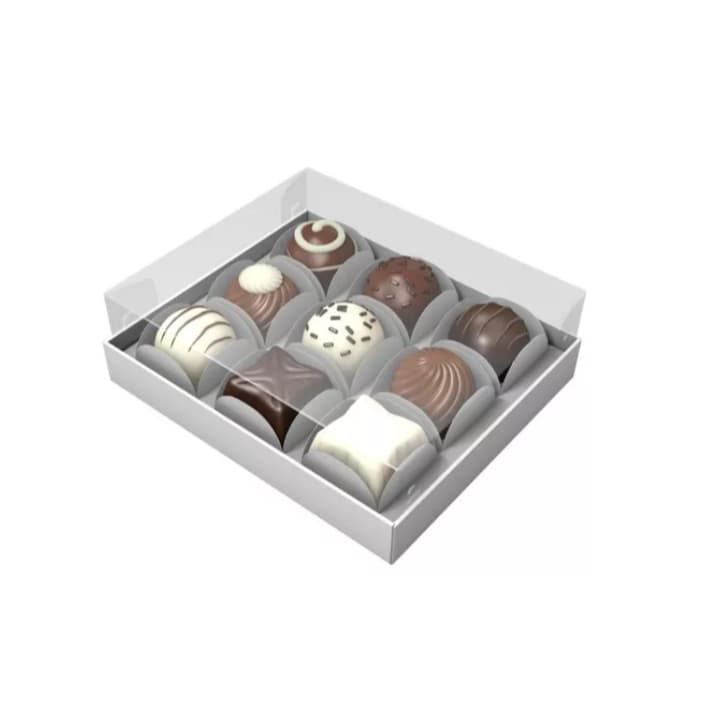100 X Caixa Brigadeiro P/ 9 Doces Gourmet / Doces / Bombons