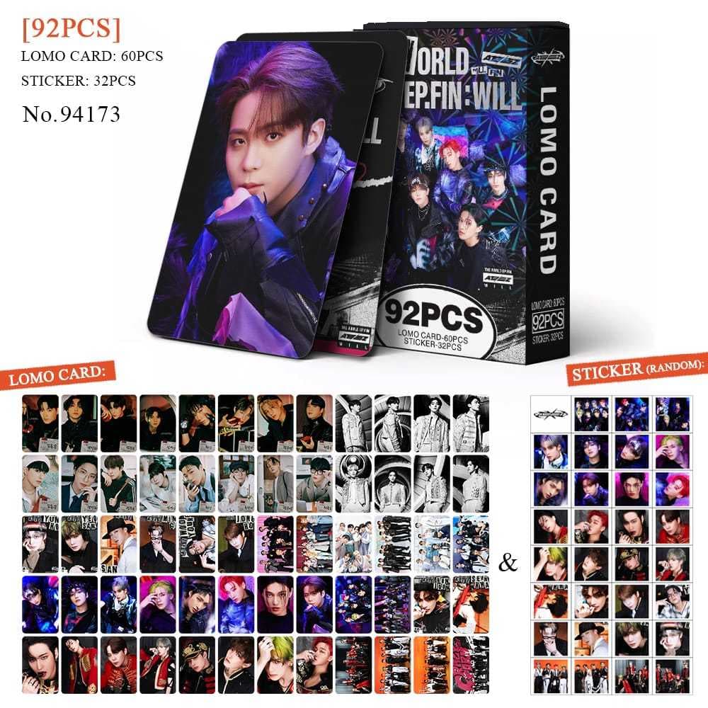 K-POP 60pcs/box com 32pcs adesivo de ATEEZ  Photocard Pronto Para Ser Cartão LOMO Postal De Coleção